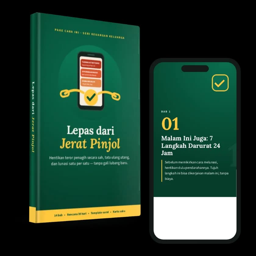 Ebook Lepas dari Jerat Pinjol dan isinya di layar HP